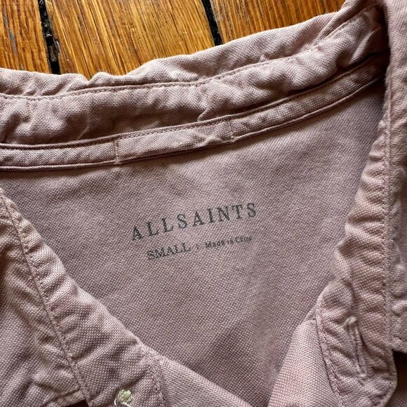 All Saints Men's‎ Pink Button Down Long Sleeve Shirt. - Picture 5 of 6